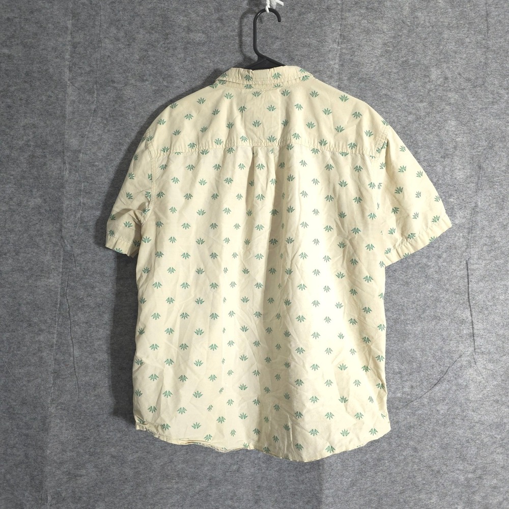 Prana Mens Large Mens Button Down Shirt Slim Fit Short Sleeve Green Leaf - Picture 2 of 8